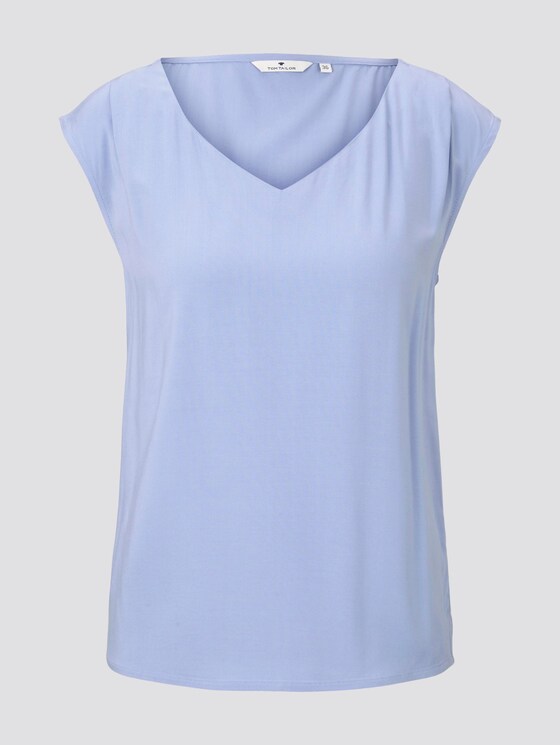 Blusen-Top mit V-Ausschnitt - Frauen - Parisienne Blue Blusen-Top mit V-Ausschnitt - Frauen - Parisienne Blue - 7 - TOM TAILOR