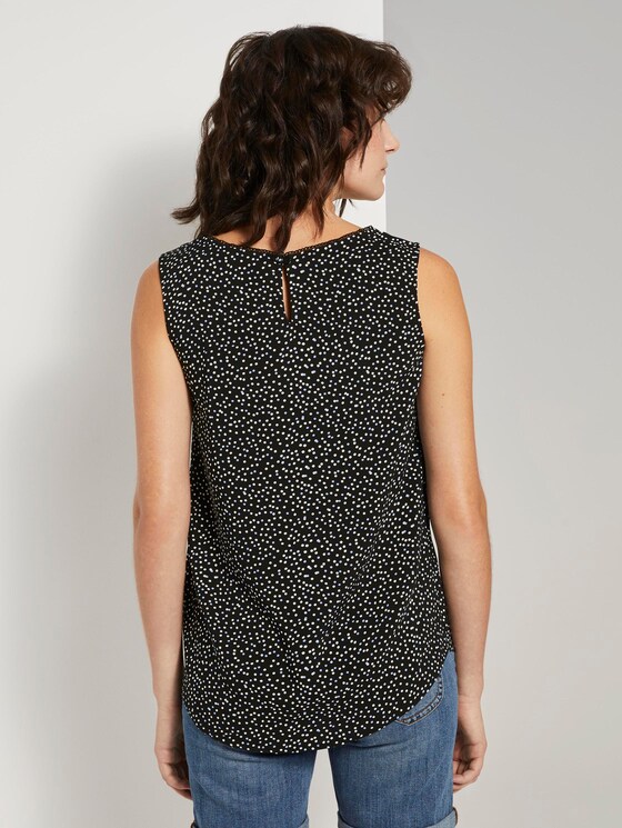 Flowing blouse sleeveless - Women - black offwhite dot print Flowing blouse sleeveless - Women - black offwhite dot print - 2 - TOM TAILOR
