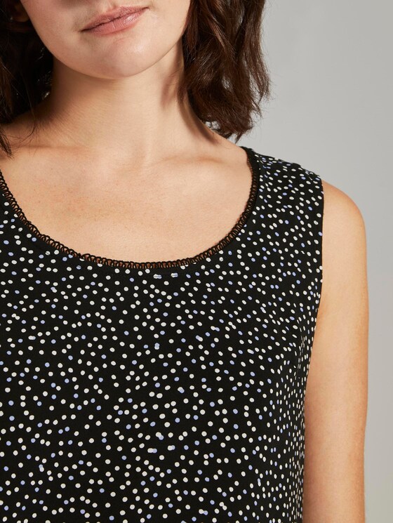 Flowing blouse sleeveless - Women - black offwhite dot print Flowing blouse sleeveless - Women - black offwhite dot print - 9 - TOM TAILOR