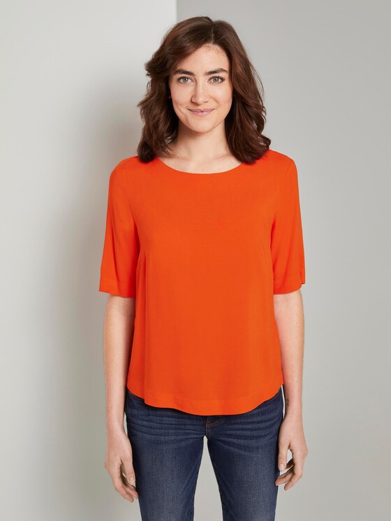 Kurzarm Bluse - Frauen - strong flame orange Kurzarm Bluse - Frauen - strong flame orange - 1 - TOM TAILOR