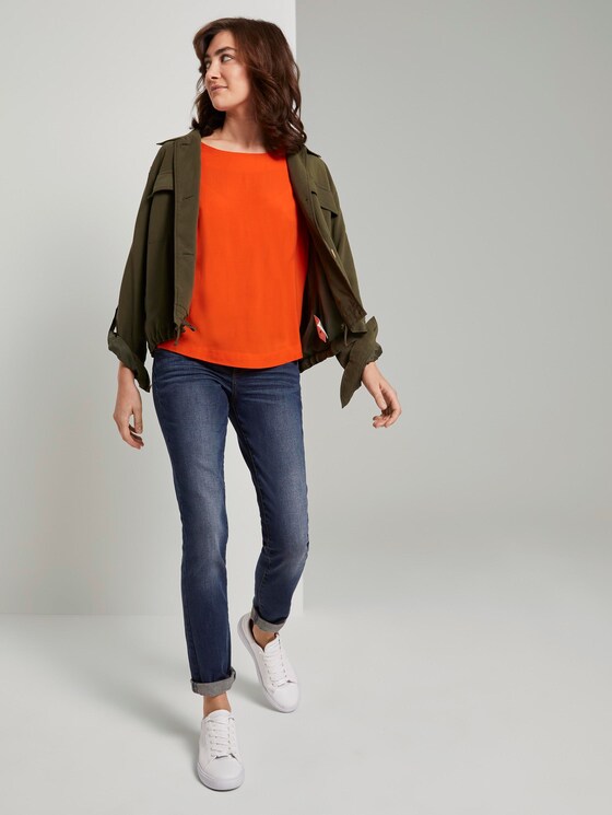 Kurzarm Bluse - Frauen - strong flame orange Kurzarm Bluse - Frauen - strong flame orange - 3 - TOM TAILOR