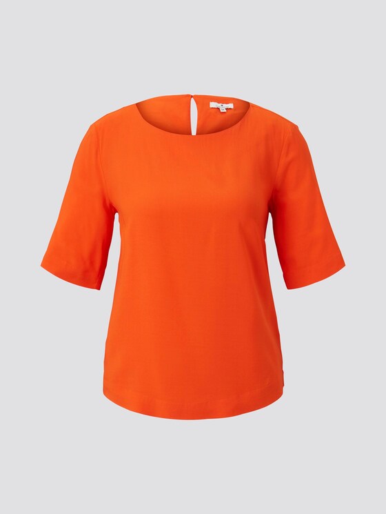 Kurzarm Bluse - Frauen - strong flame orange Kurzarm Bluse - Frauen - strong flame orange - 7 - TOM TAILOR