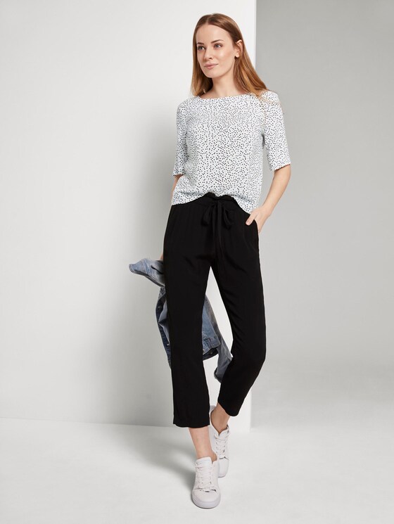 Short-sleeved blouse - Women - offwhite black dot print Short-sleeved blouse - Women - offwhite black dot print - 3 - TOM TAILOR