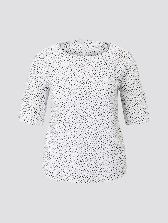 Short-sleeved blouse - Women - offwhite black dot print Short-sleeved blouse - Women - offwhite black dot print - 7 - TOM TAILOR