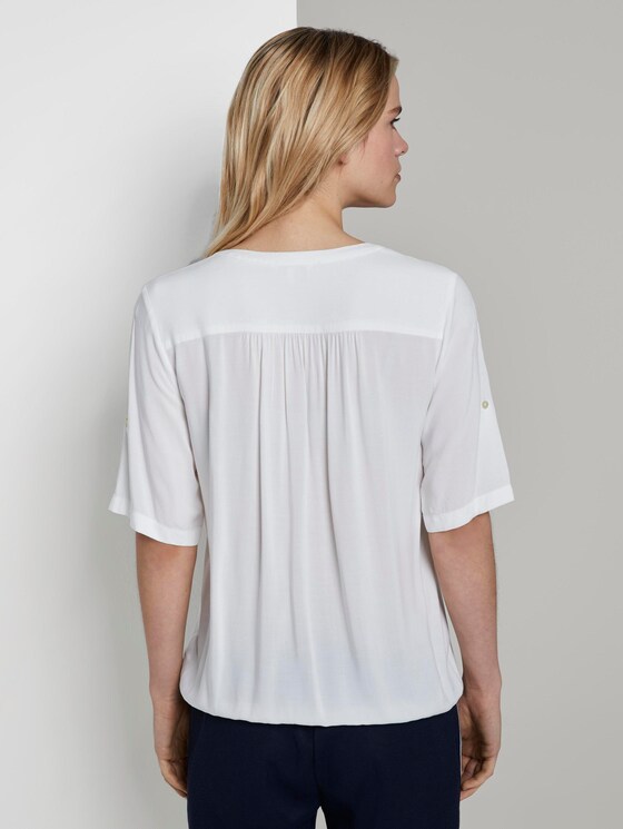 Henley-Bluse mit elastischem Bund - Frauen - Whisper White Henley-Bluse mit elastischem Bund - Frauen - Whisper White - 2 - TOM TAILOR