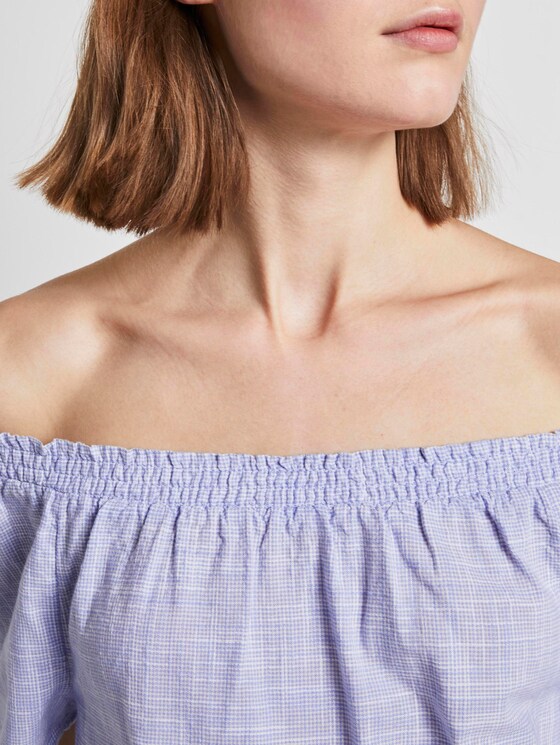 Kurzarm-Bluse mit Carmen-Ausschnitt - Frauen - Parisienne Blue Kurzarm-Bluse mit Carmen-Ausschnitt - Frauen - Parisienne Blue - 9 - TOM TAILOR