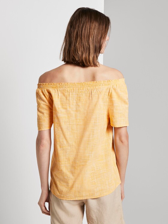 Kurzarm-Bluse mit Carmen-Ausschnitt - Frauen - deep golden yellow Kurzarm-Bluse mit Carmen-Ausschnitt - Frauen - deep golden yellow - 2 - TOM TAILOR