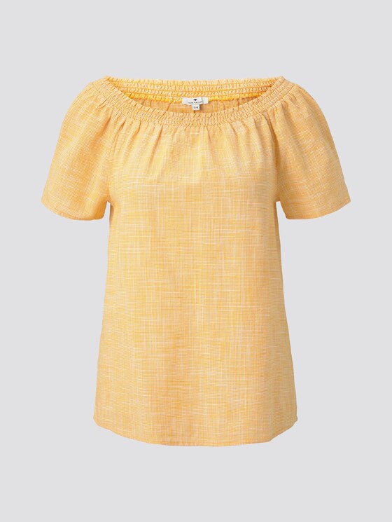 Kurzarm-Bluse mit Carmen-Ausschnitt - Frauen - deep golden yellow Kurzarm-Bluse mit Carmen-Ausschnitt - Frauen - deep golden yellow - 7 - TOM TAILOR
