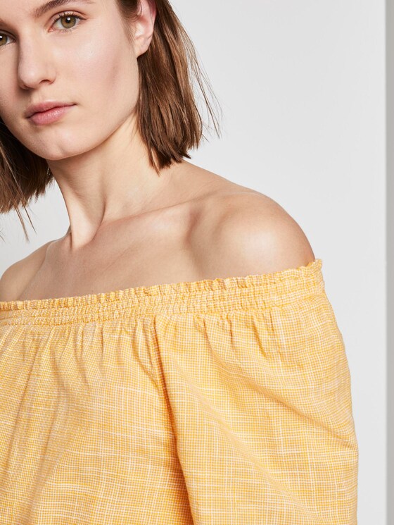 Kurzarm-Bluse mit Carmen-Ausschnitt - Frauen - deep golden yellow Kurzarm-Bluse mit Carmen-Ausschnitt - Frauen - deep golden yellow - 9 - TOM TAILOR
