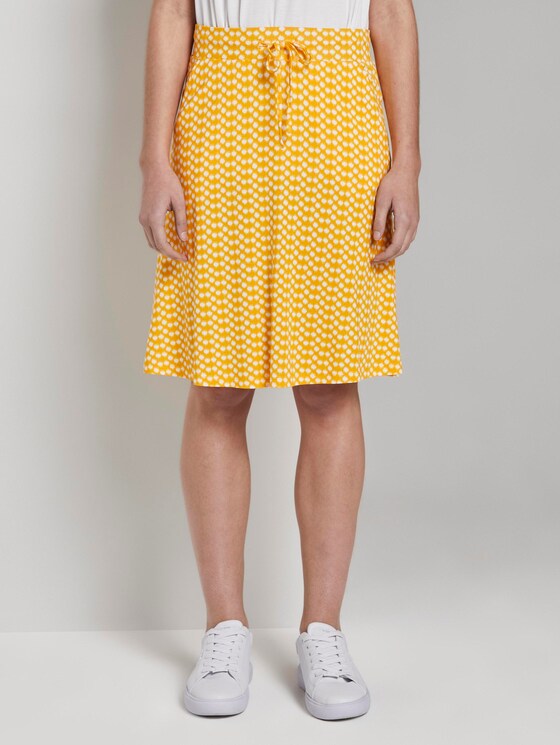 Gemusterter Mini-Rock aus Jersey - Frauen - yellow dot design Gemusterter Mini-Rock aus Jersey - Frauen - yellow dot design - 1 - TOM TAILOR