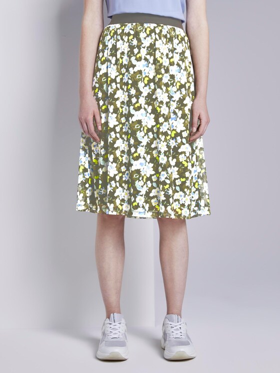 Mesh-Rock mit floralem Muster - Frauen - small khaki floral design Mesh-Rock mit floralem Muster - Frauen - small khaki floral design - 1 - TOM TAILOR