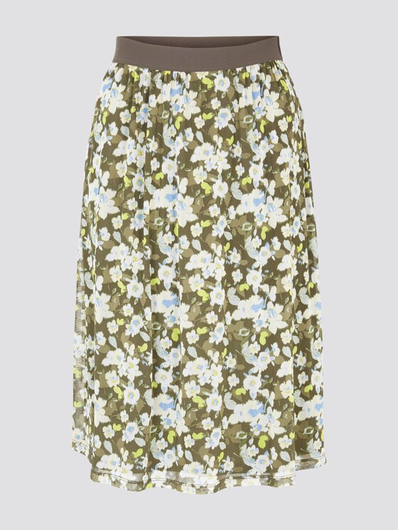 Mesh-Rock mit floralem Muster - Frauen - small khaki floral design Mesh-Rock mit floralem Muster - Frauen - small khaki floral design - 7 - TOM TAILOR