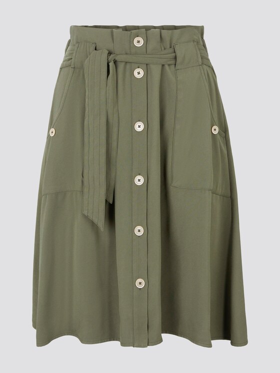Paperbag Midi-Rock mit Taschen - Frauen - Woodland Green Paperbag Midi-Rock mit Taschen - Frauen - Woodland Green - 7 - TOM TAILOR