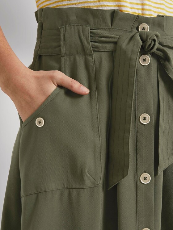 Paperbag Midi-Rock mit Taschen - Frauen - Woodland Green Paperbag Midi-Rock mit Taschen - Frauen - Woodland Green - 9 - TOM TAILOR