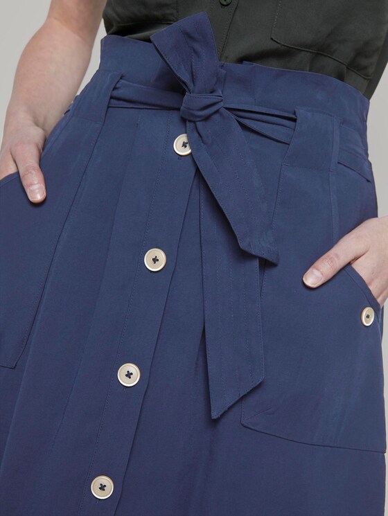 Paperbag Midi-Rock mit Taschen - Frauen - Sky Captain Blue Paperbag Midi-Rock mit Taschen - Frauen - Sky Captain Blue - 9 - TOM TAILOR
