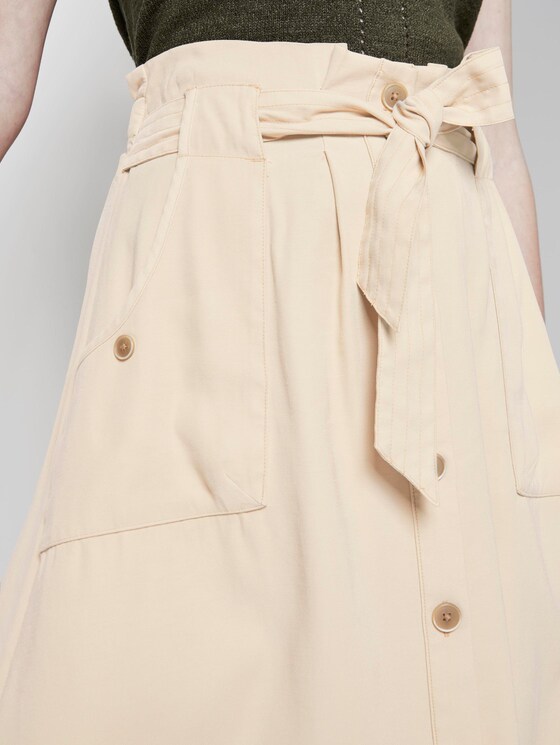 Paperbag Midi-Rock mit Taschen - Frauen - cream toffee Paperbag Midi-Rock mit Taschen - Frauen - cream toffee - 10 - TOM TAILOR