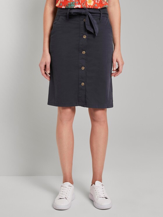 Rock mit Knopfleiste und Gürtel - Frauen - Sky Captain Blue Rock mit Knopfleiste und Gürtel - Frauen - Sky Captain Blue - 1 - TOM TAILOR