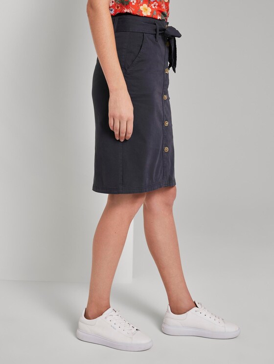 Rock mit Knopfleiste und Gürtel - Frauen - Sky Captain Blue Rock mit Knopfleiste und Gürtel - Frauen - Sky Captain Blue - 11 - TOM TAILOR