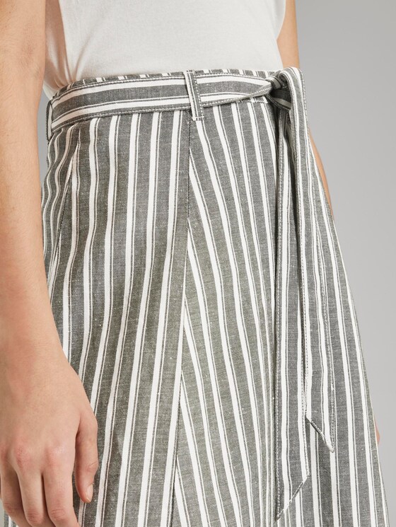 Gestreifter Midirock aus Leinengemisch - Frauen - khaki offwhite stripe Gestreifter Midirock aus Leinengemisch - Frauen - khaki offwhite stripe - 10 - TOM TAILOR