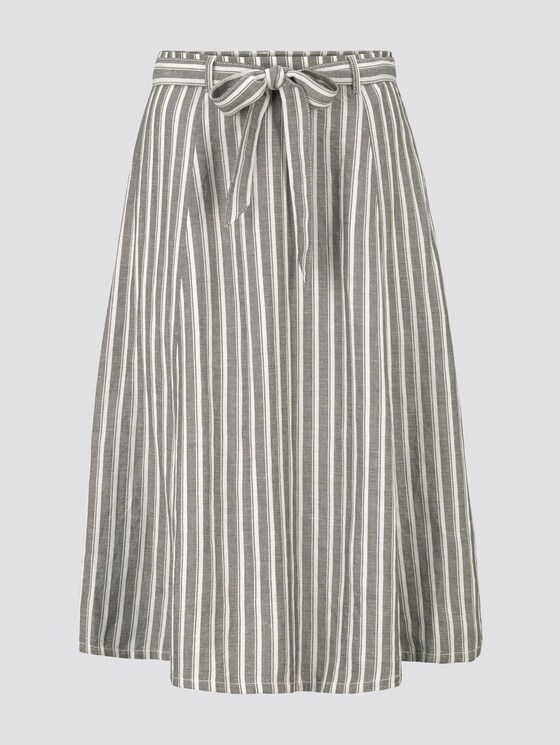 Gestreifter Midirock aus Leinengemisch - Frauen - khaki offwhite stripe Gestreifter Midirock aus Leinengemisch - Frauen - khaki offwhite stripe - 7 - TOM TAILOR