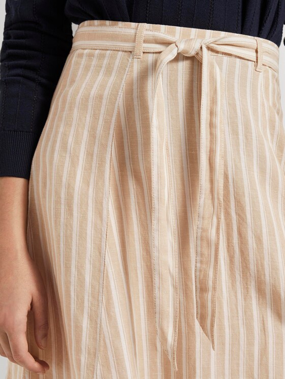 Gestreifter Midirock aus Leinengemisch - Frauen - cream toffee offwhite stripe Gestreifter Midirock aus Leinengemisch - Frauen - cream toffee offwhite stripe - 10 - TOM TAILOR