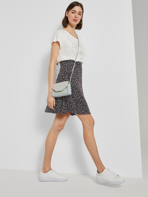 Patterned jersey skirt - Women - black offwhite dot print Patterned jersey skirt - Women - black offwhite dot print - 3 - TOM TAILOR