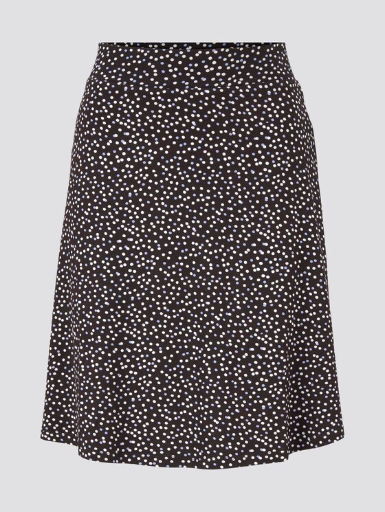 Patterned jersey skirt - Women - black offwhite dot print Patterned jersey skirt - Women - black offwhite dot print - 7 - TOM TAILOR