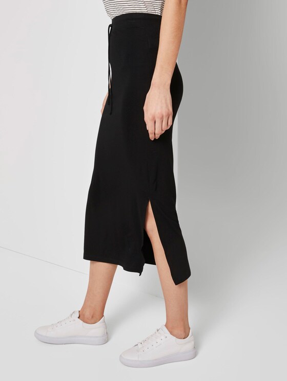 Jersey maxi skirt with side slits - Women - Deep Black Jersey maxi skirt with side slits - Women - Deep Black - 11 - TOM TAILOR