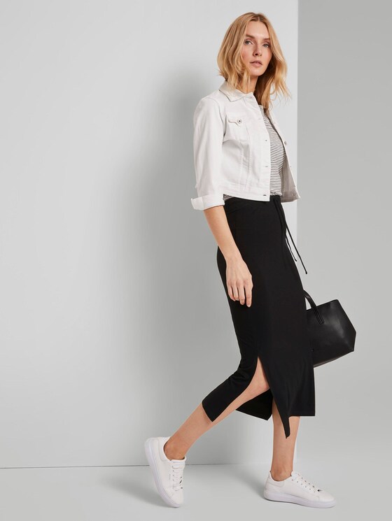 Jersey maxi skirt with side slits - Women - Deep Black Jersey maxi skirt with side slits - Women - Deep Black - 3 - TOM TAILOR