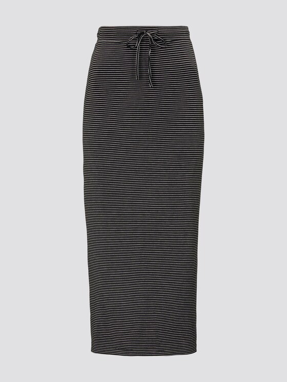 Jersey Maxirock mit Seitenschlitzen - Frauen - black thin stripes Jersey Maxirock mit Seitenschlitzen - Frauen - black thin stripes - 7 - TOM TAILOR
