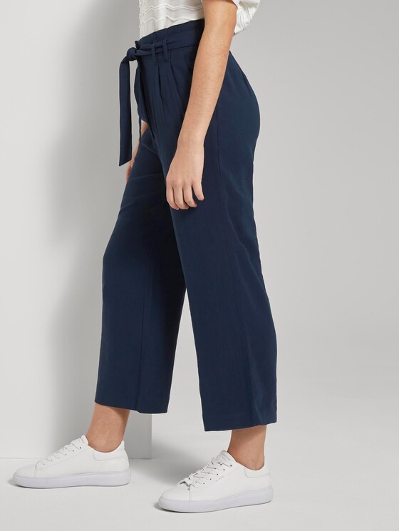 Fließende Culotte-Hose mit Bindegürtel - Frauen - Sky Captain Blue Fließende Culotte-Hose mit Bindegürtel - Frauen - Sky Captain Blue - 11 - TOM TAILOR