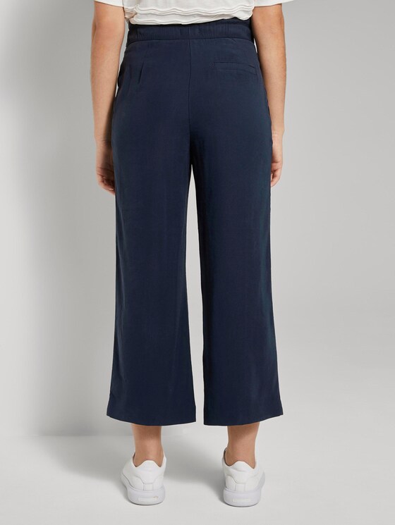 Fließende Culotte-Hose mit Bindegürtel - Frauen - Sky Captain Blue Fließende Culotte-Hose mit Bindegürtel - Frauen - Sky Captain Blue - 2 - TOM TAILOR