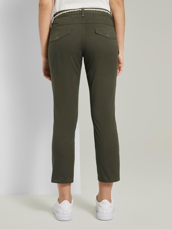 Tapered Relaxed Hose mit Bandgürtel - Frauen - Woodland Green Tapered Relaxed Hose mit Bandgürtel - Frauen - Woodland Green - 2 - TOM TAILOR