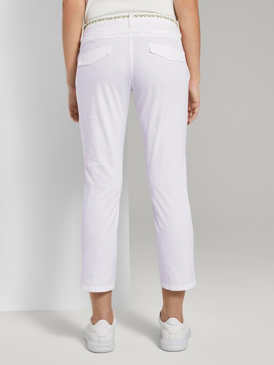 Tapered Relaxed Hose mit Bandgürtel - Frauen - White Tapered Relaxed Hose mit Bandgürtel - Frauen - White - 2 - TOM TAILOR