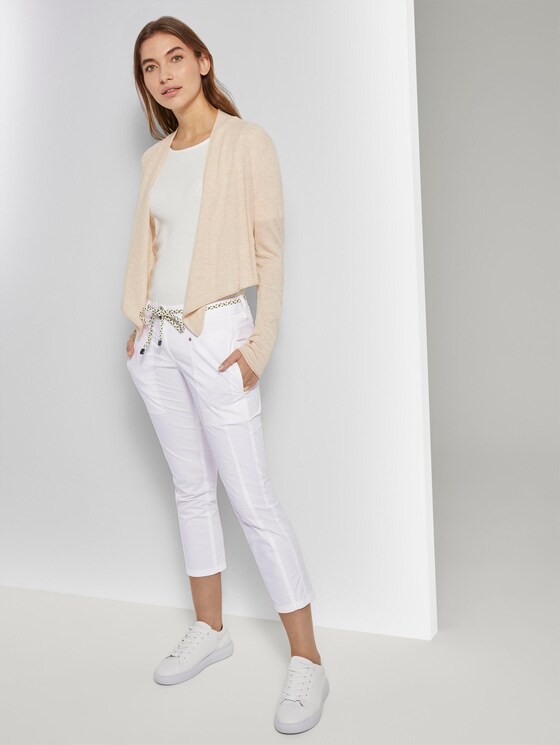 Tapered Relaxed Hose mit Bandgürtel - Frauen - White Tapered Relaxed Hose mit Bandgürtel - Frauen - White - 3 - TOM TAILOR