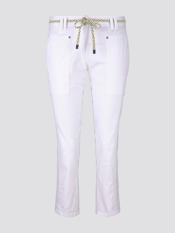 Tapered Relaxed Hose mit Bandgürtel - Frauen - White Tapered Relaxed Hose mit Bandgürtel - Frauen - White - 7 - TOM TAILOR