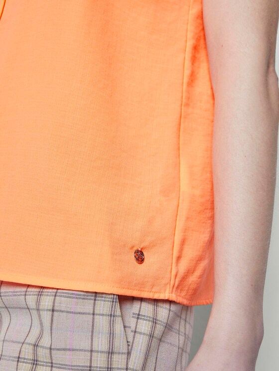 Ärmellose Bluse mit Knopfleiste - Frauen - dark papaya neon orange Ärmellose Bluse mit Knopfleiste - Frauen - dark papaya neon orange - 10 - TOM TAILOR Denim