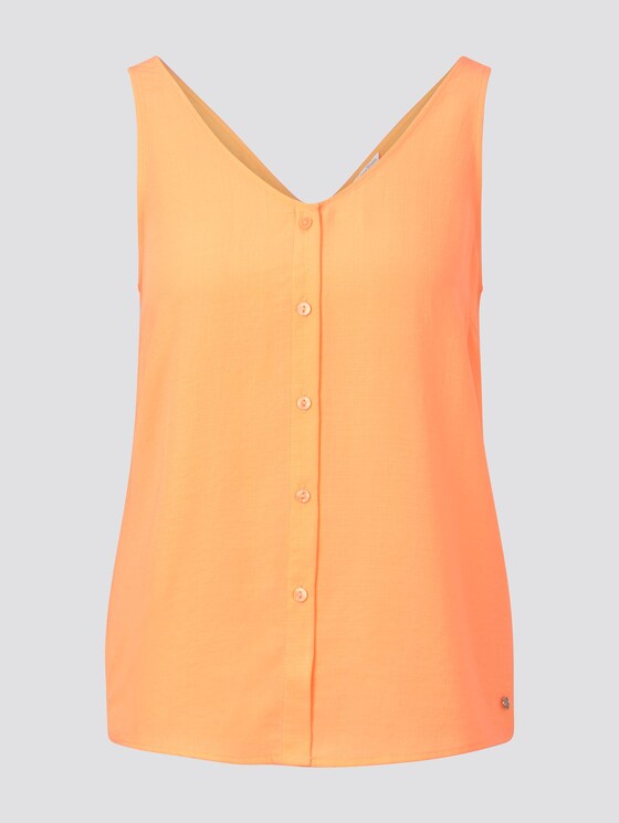 Ärmellose Bluse mit Knopfleiste - Frauen - dark papaya neon orange Ärmellose Bluse mit Knopfleiste - Frauen - dark papaya neon orange - 7 - TOM TAILOR Denim