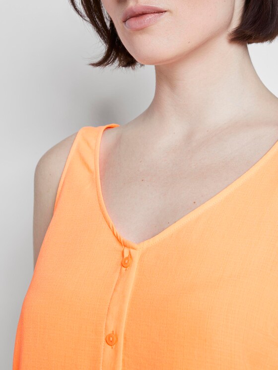 Ärmellose Bluse mit Knopfleiste - Frauen - dark papaya neon orange Ärmellose Bluse mit Knopfleiste - Frauen - dark papaya neon orange - 9 - TOM TAILOR Denim