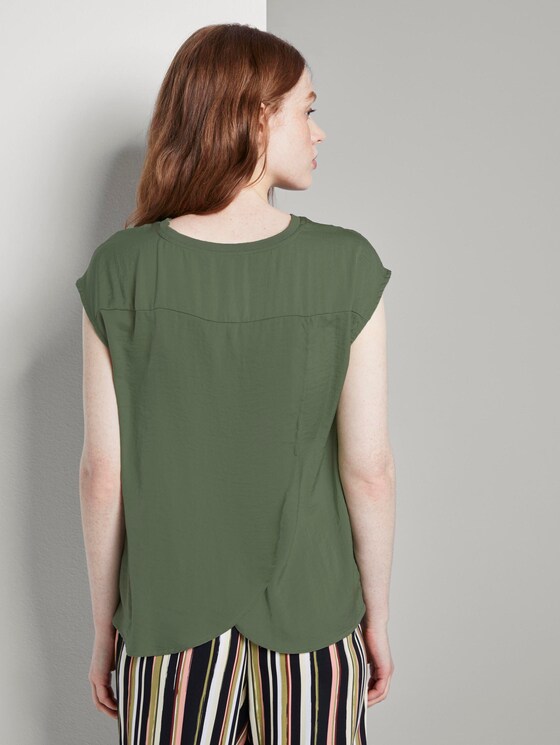 Blusenshirt mit Wickeldetail am Rücken - Frauen - olive green Blusenshirt mit Wickeldetail am Rücken - Frauen - olive green - 2 - TOM TAILOR Denim