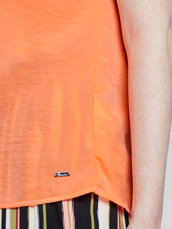 Blusenshirt mit Wickeldetail am Rücken - Frauen - dark papaya neon orange Blusenshirt mit Wickeldetail am Rücken - Frauen - dark papaya neon orange - 10 - TOM TAILOR Denim