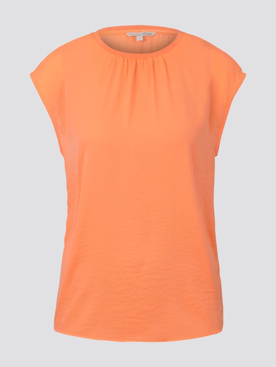 Blusenshirt mit Wickeldetail am Rücken - Frauen - dark papaya neon orange Blusenshirt mit Wickeldetail am Rücken - Frauen - dark papaya neon orange - 7 - TOM TAILOR Denim