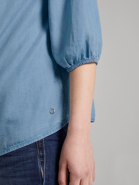 Schulterfreie Carmen-Bluse mit Knöpfen - Frauen - light stone bright blue denim Schulterfreie Carmen-Bluse mit Knöpfen - Frauen - light stone bright blue denim - 10 - TOM TAILOR Denim