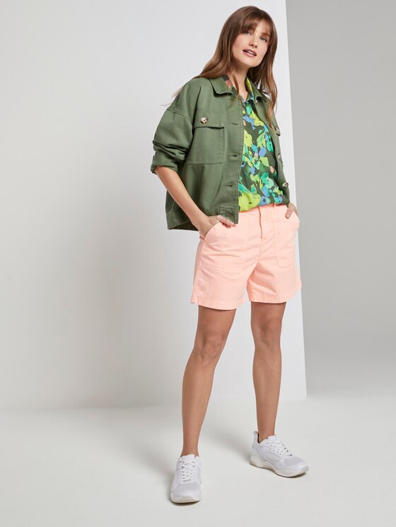 Kurzarm Hemdbluse mit floralem Print - Frauen - green flower print Kurzarm Hemdbluse mit floralem Print - Frauen - green flower print - 3 - TOM TAILOR Denim