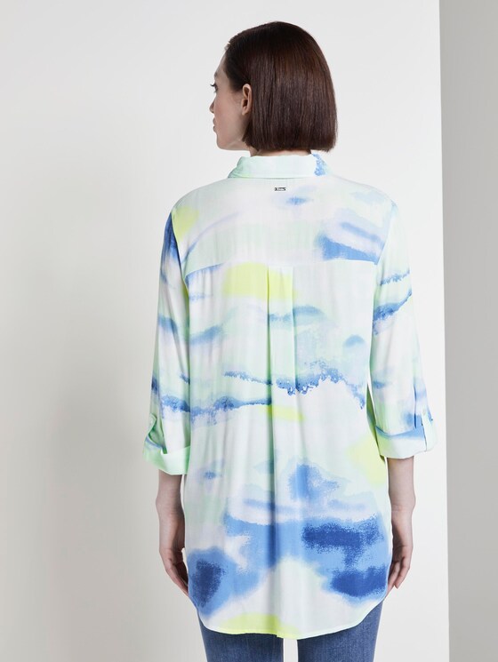 Longbluse mit Batik-Print - Frauen - green blue watercolor print Longbluse mit Batik-Print - Frauen - green blue watercolor print - 2 - TOM TAILOR Denim