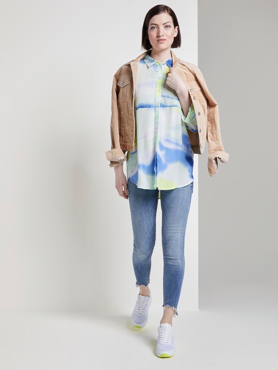Longbluse mit Batik-Print - Frauen - green blue watercolor print Longbluse mit Batik-Print - Frauen - green blue watercolor print - 3 - TOM TAILOR Denim