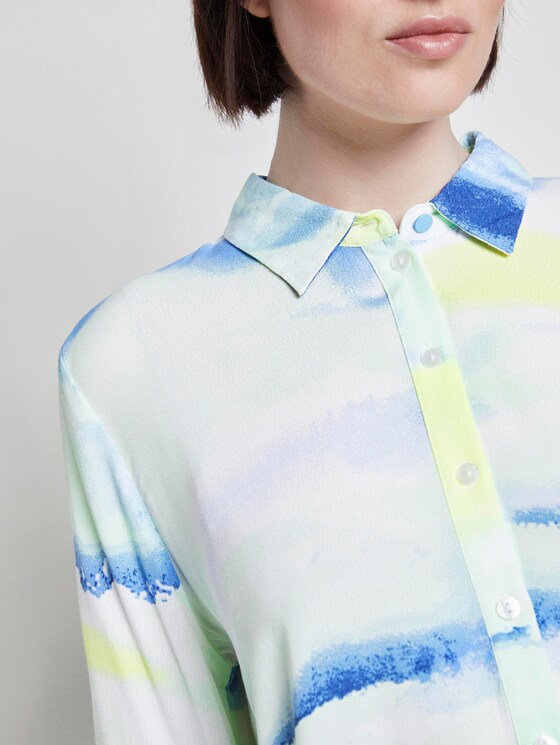Longbluse mit Batik-Print - Frauen - green blue watercolor print Longbluse mit Batik-Print - Frauen - green blue watercolor print - 9 - TOM TAILOR Denim