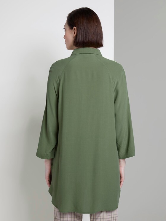 Long blouse with raglan sleeves and turn-ups - Women - olive green Long blouse with raglan sleeves and turn-ups - Women - olive green - 2 - TOM TAILOR Denim