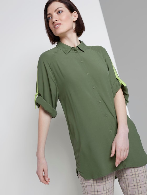 Long blouse with raglan sleeves and turn-ups - Women - olive green Long blouse with raglan sleeves and turn-ups - Women - olive green - 5 - TOM TAILOR Denim