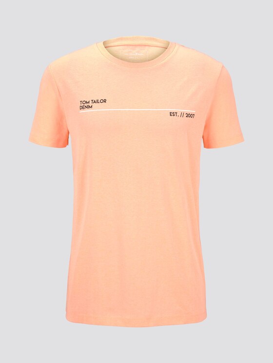 Print T-Shirt mit Bio-Baumwolle - Männer - papaya neon orange Print T-Shirt mit Bio-Baumwolle - Männer - papaya neon orange - 7 - TOM TAILOR Denim